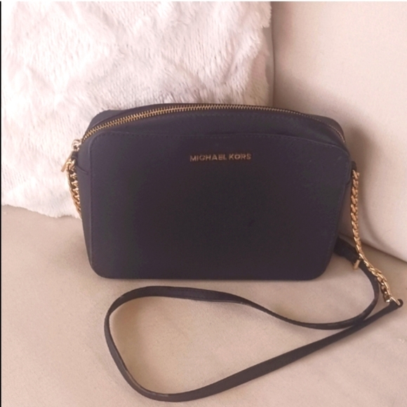 Michael Kors Black and Gold Crossbody Bag - Picture 1 of 3